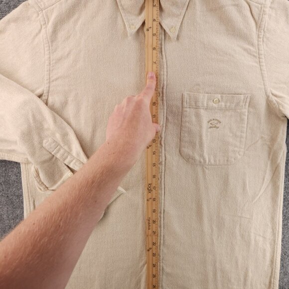 Paul & Shark Flannel Italy Cotton Herringbone Button-Down 16 Heavyweight Beige - Picture 11 of 16
